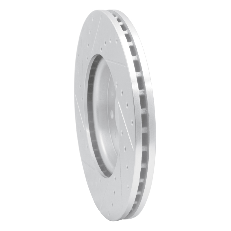 Buick LaCrosse Brake Rotor (1) - Front Right - R1 Concepts - Drilled & Slotted - Silver - `16-`21